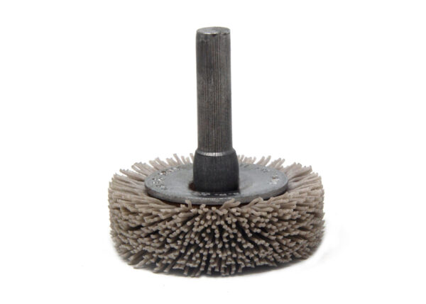 Brosse circulaire sur tige - Ø 31,75 mm - Ø fil 0,559 mm Grain 320 Oxyde d'Alumine - Montage sur mandrin