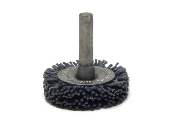 Brosse circulaire sur tige - Ø 31,75 mm - Ø fil 1,016 mm Grain 80 Carbure de silicium - Montage sur mandrin