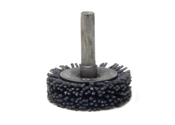 Brosse circulaire sur tige - Ø 38,1 mm - Ø fil 1,016 mm Grain 80 Carbure de silicium - Montage sur mandrin