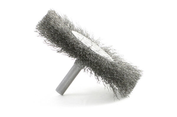 Brosse circulaire sur tige - Ø 38,1 mm - Ø fil 0,152 mm Acier inoxydable - Montage sur mandrin