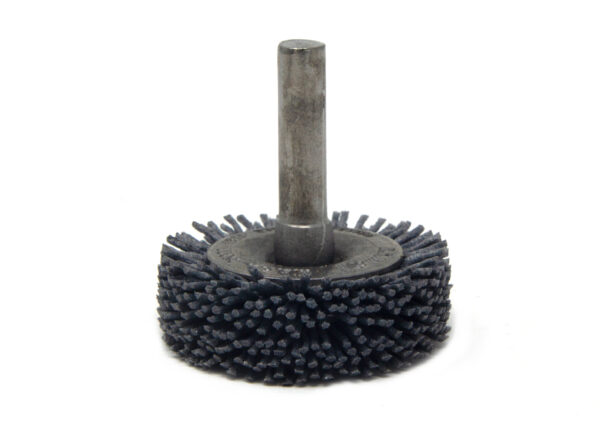 Brosse circulaire sur tige - Ø 44,45 mm - Ø fil 0,889 mm Grain 180 Carbure de silicium - Montage sur mandrin