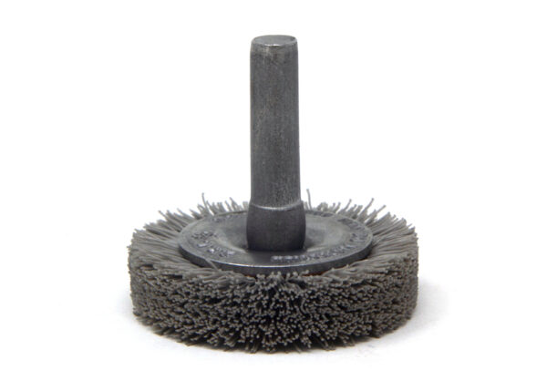 Brosse circulaire sur tige - Ø 44,45 mm - Ø fil 0,457 mm Grain 500 Carbure de silicium - Montage sur mandrin