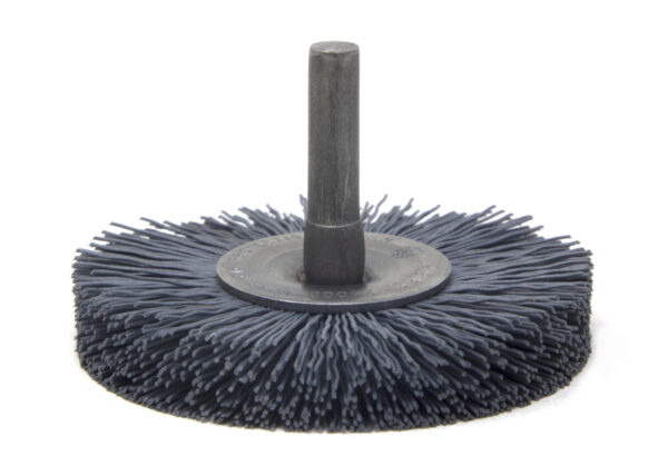 Brosse circulaire sur tige - Ø 50,8 mm - Ø fil 0,457 mm Grain 500 Carbure de silicium - Montage sur mandrin