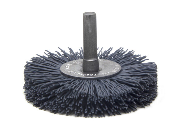 Brosse circulaire sur tige - Ø 63,5 mm - Ø fil 0,559 mm Grain 120 Carbure de silicium - Montage sur mandrin