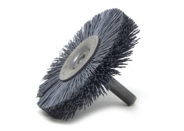 Brosse circulaire sur tige - Ø 63,5 mm - Ø fil 0,457 mm Grain 500 Carbure de silicium - Montage sur mandrin