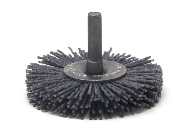 Brosse circulaire sur tige - Ø 63,5 mm - Ø fil 1,016 mm Grain 80 Carbure de silicium - Montage sur mandrin