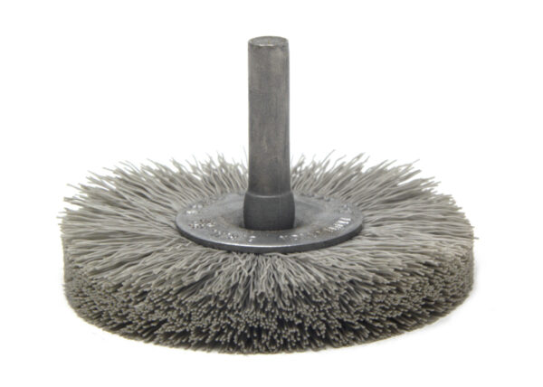 Brosse circulaire sur tige - Ø 76,2 mm - Ø fil 0,305 mm Grain 600 Oxyde d'Alumine - Montage sur mandrin