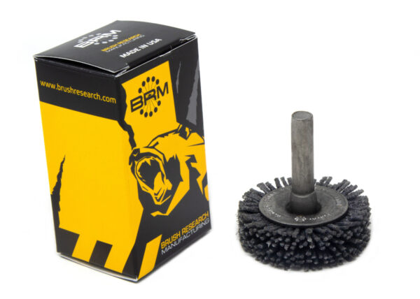 Brosse circulaire évasée sur tige - Ø 38,1 mm - Ø fil 1,016 mm Grain 80 Carbure de silicium - Montage sur mandrin