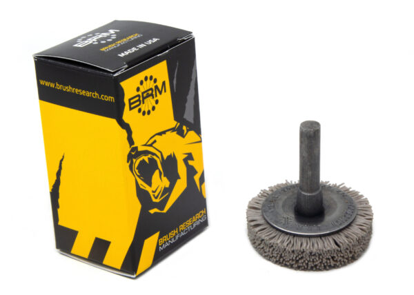 Brosse circulaire évasée sur tige - Ø 44,45 mm - Ø fil 0,559 mm Grain 320 Oxyde d'Alumine - Montage sur mandrin