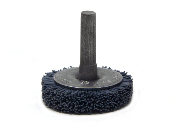 Brosse circulaire évasée sur tige - Ø 44,45 mm - Ø fil 0,559 mm Grain 320 Carbure de silicium - Montage sur mandrin