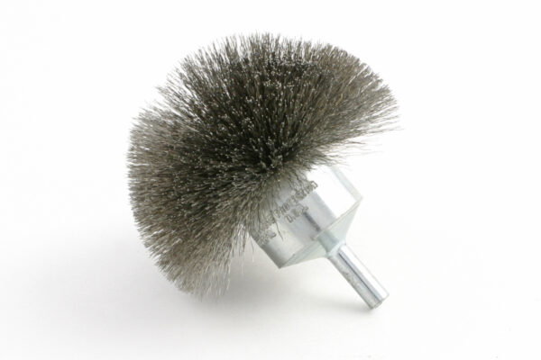 Brosse circulaire évasée ronde sur tige - Ø 69,85 mm - Ø fil 0,508 mm Acier carbone