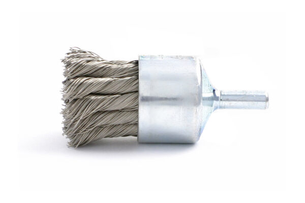 Brosse sur tige Bout noués - Ø 28,6 mm - Ø fil 0,356 mm Acier inoxydable